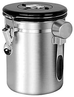 InstaCuppa Stainless Steel Coffee Canister, Airtight Container with Date Tracker Jar, CO2 Release Valve and Coffee Scoop, 500 Grams, Black (B08L6QZ9WK) Amazon Price History, Amazon Price Tracker