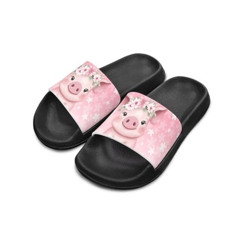 Children's Slippers Beach Sandals Slide Sandals Filp-Flops for Kids Girls Gift for Daughters Little Sisters Black