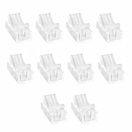 BE-TOOL 2-Pin 8mm COB Led Strip Light Connectors, Solderless Adapter Terminal Extension Connection for Low-Voltage LED Strips Lights 5V 12V 24V (Pack of 10)