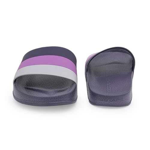Image of Red Tape Womens Sliders in Slate Blue | Casual Pool Sliders | SLATE BLUE | 3 UK