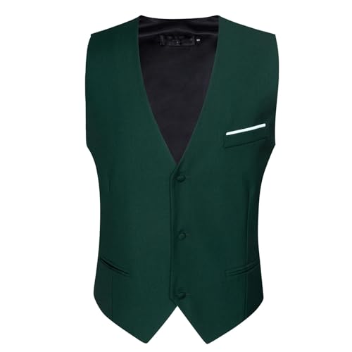 Men’s Solid Silk Satin Vest and Tie Set with Bowtie & Pocket Square – Formal Waistcoat for Wedding Suit or Tuxedo4
