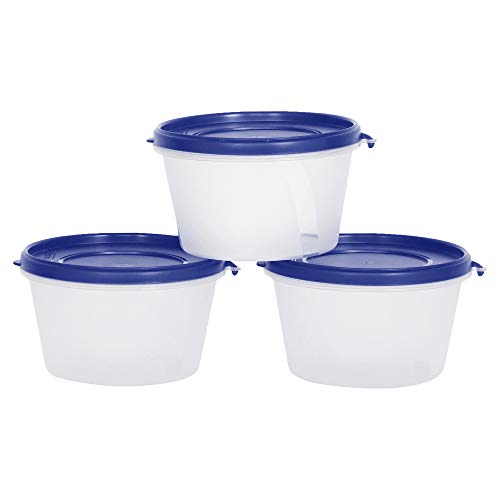 Image of Cutting EDGE Nesterware 750ml Stackable Container (Set of 3, Dark Blue) | BPA-free plastic, stackable design, leak-proof, kitchen storage, pantry, fridge, meal prep, reusable, travel use