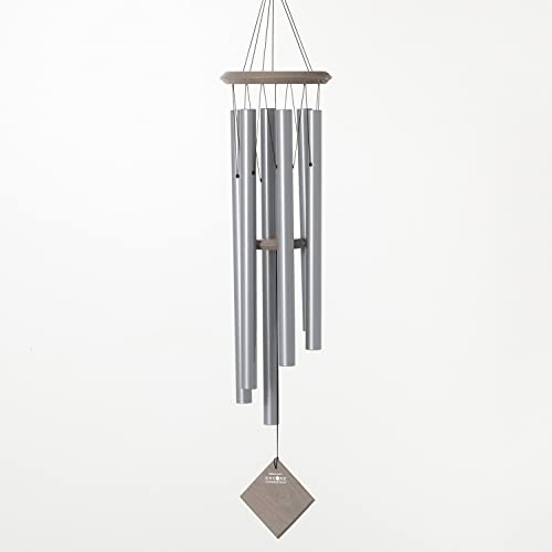 Woodstock Chimes Pluto Wind Chime for Outside 37" Grey Medium Tone Sound for Outdoor Garden, Patio, Porch Decor Gifts, Encore Collection, DCY37