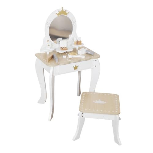 Catálogo de Juegos de tocador - 5 favoritos. 48 CASA EASTER Tocador de Juguete, Salón de Belleza para Niñas, Mesa de Maquillaje para niñas con Espejo y Silla, Juego de tocador y Silla para niños con cajón de Almacenamiento...
