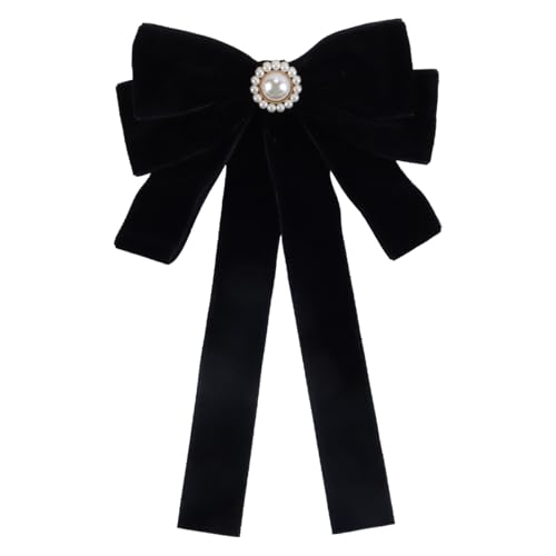 Durlo Corbata negra para mujer, ideal para uniforme, camisa, boda, uniforme escolar, cosplay, estilo profesional de camarera, color negro.