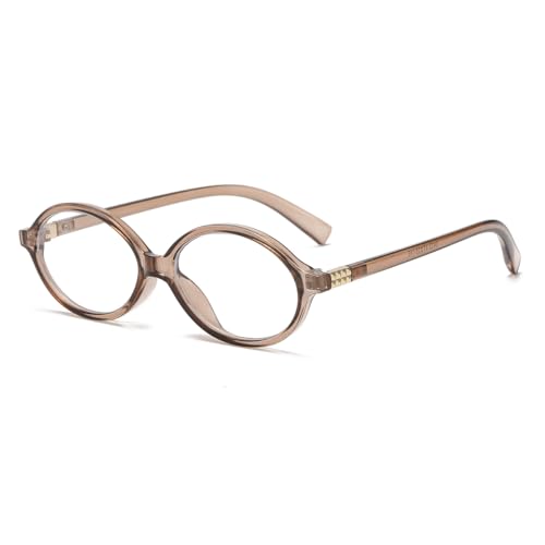 Image of JOVAKIT Retro Oval Blue Light Blocking Glasses for Women Vintage Fashion 90s Small Oval Frame Eyeglasses