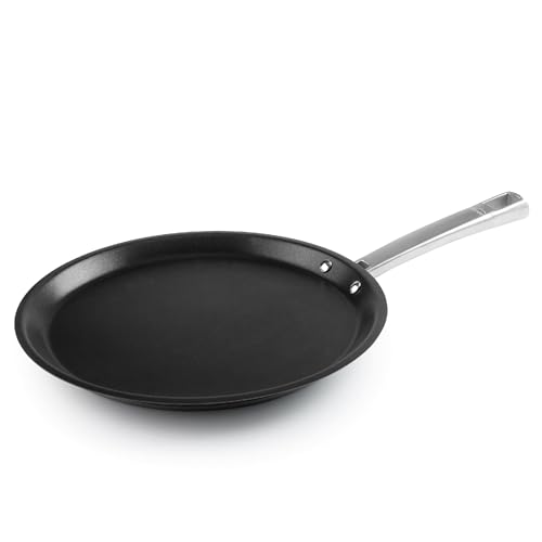 Lacor - 45729 - Crepera Foodie, Acero inoxidable 18/10, Antiadherente QuanTanium reforzado con Titanio, Sin PFOA, Mango Ergonómico, Fondo Termodifusor Sandwich, Apta para Inducción, Ø28 cm