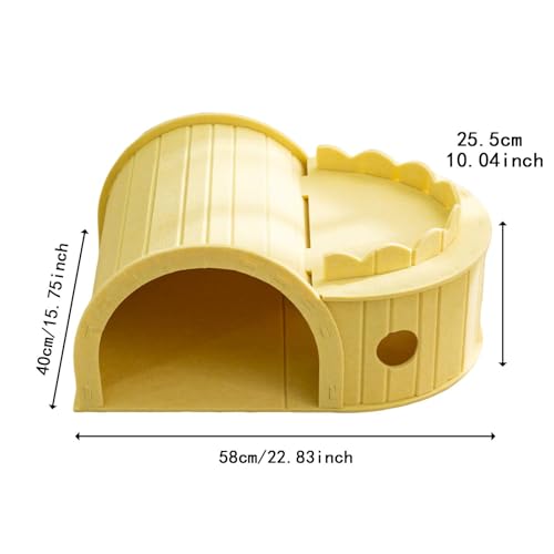 ShengQuanHao Kratzbrett Aus Pappe, Filzdekoration, Multifunktional, Katzenkratzbrett, Katzentunnel für Hunde, Kätzchen, Kaninchen, Gelb-5