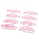 LZM まつ毛パーマ ロット セルフまつ毛パーマ 束感マツパ 粘着性あり 透明な収納ケースが付 再利用可能 溝付きラッシュパッド 4サイズ ピンク