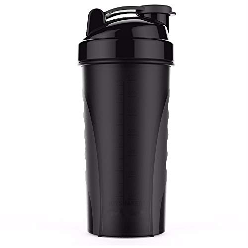 JOYSHAKER BPA Free water bottle 17oz/24oz/85oz shaker bottles,Gallon Water Bottle With time Marker,Kis Big Bottle Jug (Black, 24oz) (Black, 24oz)