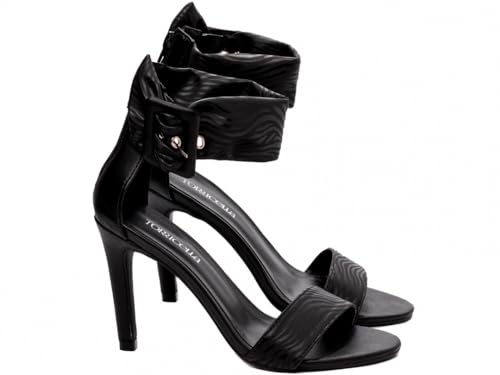Sandália Feminina Salto Alto Fino Preto Torricella AVS 300.17A Tamanho:37;Cor:Preto