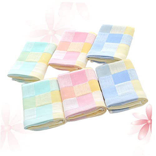 Alipis 6Pcs Turkish Towel Blue Hand Towels Checkered Hand Towels Face Wash Cloth Decorative Hand Towel Plaid Dishcloth Scarf Face Towel Bath Towel Small Kid Towel Cotton Square Towel Baby #TOP5