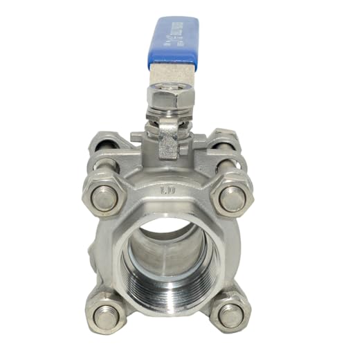 DAN SPEED NPT 3-Piece Stainless Steel SS304 Ball Valve, Industrial Grade, Blue Handle (1-1/4 inch) by DAN SPEED - Used condition - Image 2