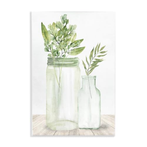 Country Plant Leaves Rustic, 13 x 19 Inch Mounted Print on Wall Plaque