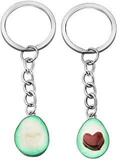 Avocado Keychain Set for Best friends Couples Matching Keychain Heart Love Gift