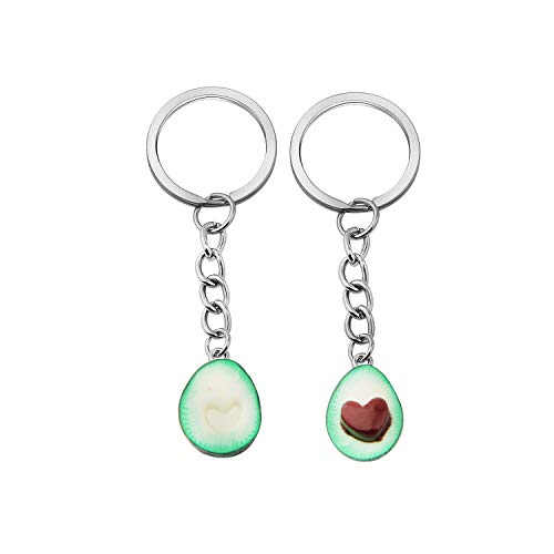 Avocado Keychain Set for Best friends Couples Matching Keychain Heart Love Gift