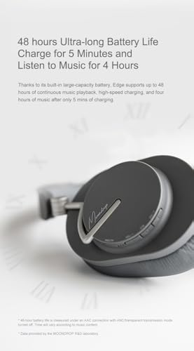 Image of Moondrop Edge Full-Scene Immersive Series Hi-Fi Portable Wireless ANC Headphone Foldable Lightweight Headphone (Creamy White)