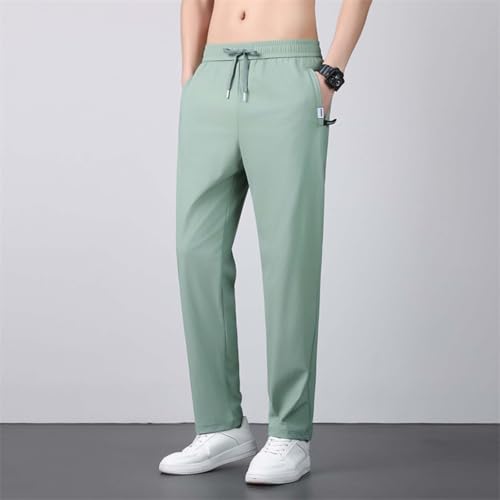 Men Unisex Stretch Quick Drying Pants Casual Elastic Waist Drawstring Stretch Pants Pleated Mens Pants2