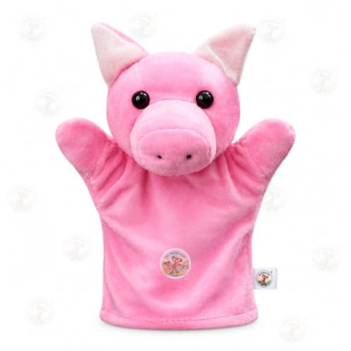 Image of Pig Puppet Soft Hand Puppet for Kids Role Play Storytelling Educational Toy