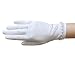 ZaZa Bridal Girl's Satin Gloves with Faux Pearl Beads Accent Trim Around the Wrist- Girl's Size Medium (8-12yrs)/White