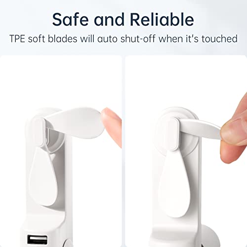 JISULIFE Portable Handheld Fan, Mini 3 In 1 with Rechargeable Battery, Personal Pocket Fan for Travel, Outdoor, USB Power Bank, Flashlight, Essential Ideal Gifts for Summer/Concert/Vacation - White by JISULIFE - Image 2