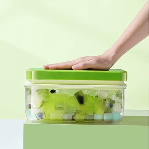 Ice Cube Tray With Lid And Bin, 64 Pcs Ice Tray Kit With Ice Scoop, Ice Cube Pop Out Tray, Ice Cube Trays For Freezer, Ice Cube Molds, Bpa Free, Easy Release Stackble Spill-Resistant Zzwillb (Green) #TOP5