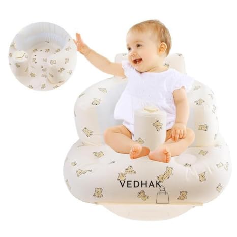 VEDHAK Inflatable Baby Seat for Babies 3 Months and Up, Toddler Floor Seats for Sitting Up, Built in Air Pump Baby Seats for Kids, Blow Up Baby Chair with Back Support. 3