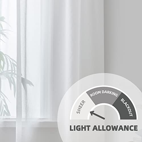 Driftaway Sheer Off White Window Curtains 84 Inches Tab Top Faux Linen Textured Vintage Light Filtering Sheer Drapes For Living Room Window Treatments For Bedroom Privacy Protection Set Of 2 #TOP2