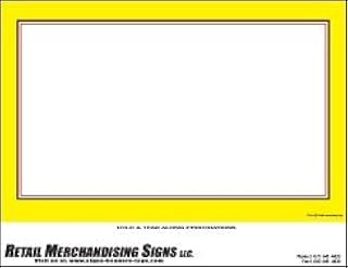 YZA203 Price Sign Laser Cards Blank Yellow Border PC Printable | 100 8 1/2" x 11" Sheets Per Pack | Retail - Supermarket - Grocery Business Store Signs (7" x 11" 1up) 100 Cards