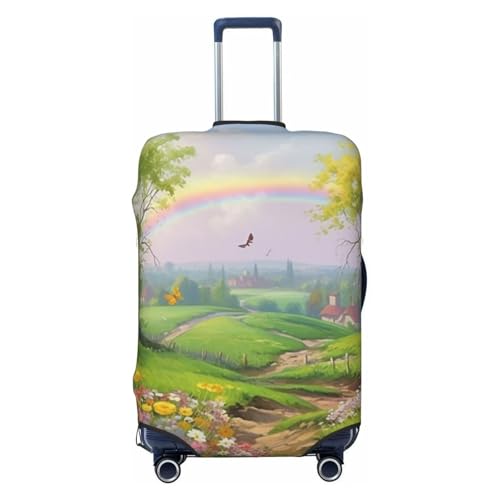 Elastic Travel Luggage Cover for Suitcase Tsa Approved Stretch Scratch-Resistant Suitcase Protector Cover Washable Spring Landscape Baggage Covers Fits 18-32 Inch Luggage Case