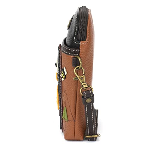 Image of CHALA Wilderness Animal Collection Cell Phone Crossbody Purse-Women PU Leather /Canvas Multicolor Handbag w /Adjustable Strap