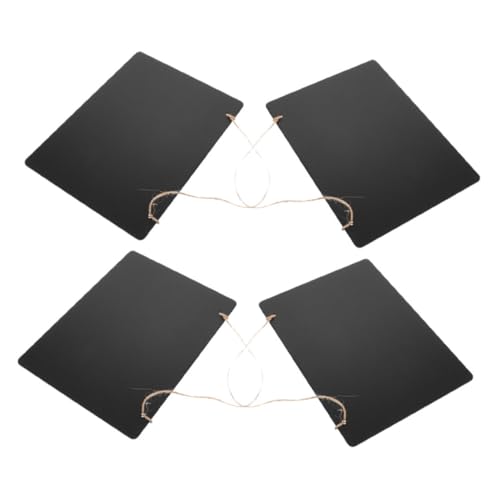 OFFSCH 4 piezas Letreros de Pizarra de Madera Doble Cara con Cuerda Colgante Pizarra Borrable Vintage para Bodas de Unidades