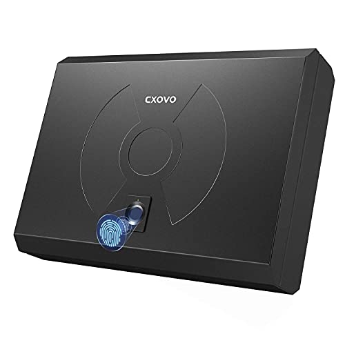 Gun Safe,Biometric Fingerprint Gun Safe Box for 2 Pistols with Fireproof Smart Quick Access Handgun Safe Case Security Firearm Safe with Gun Lock Box