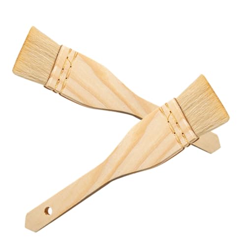 CIYODO 2pcs Kitchen Basting Brush Wool Pastry Grill Brush for Even Oil Application for Meats Cakes and Sauces Essential Tool for Baking and Bbq