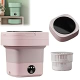 Portable Travel Washing Machine, Travel Clothes Washer, 8l Mini Folding Washing Machine with 3 Intelligent Cleaning Modes, For Outdoor Camping, Underwear, Baby Clothes, Pet Supplies(Pink)