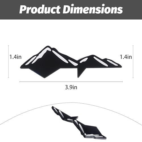Image of Mountain Emblem for 2016-2023 Tacoma, 2 Pcs Mountains Graphic Logo Badge, Trunk Mountain Logo Emblem, Car Exterior Accessories (Black White)