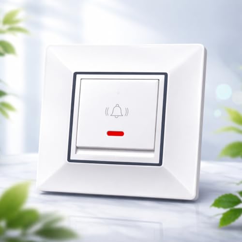 Image of SEER Electric Door Bell Switch for Home | Modular Doorbell with Indicator Light | Premium Quality Electric Bell Push Switch | White