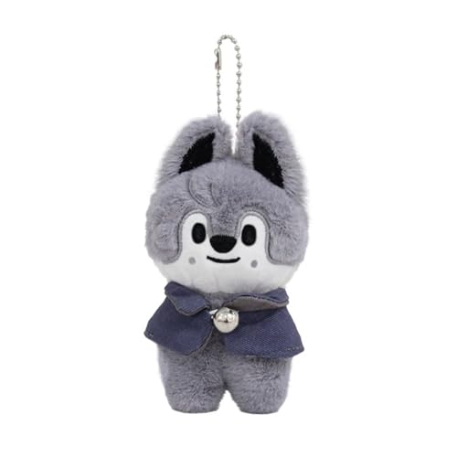FiveMileBro Stray Kids SKZOO Pluche pop, 12 cm, 'Magic School'-sleutelhanger en -rugzakhanger, schattig SKZOO knuffeldier, verzamelstuk, wolf, 1