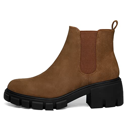 mysoft Women's Chunky Block Heel Chelsea Booties