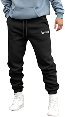 Guolarizi Mens Autumn and Winter Fashion Loose Sports Running Sweater Pants Trousers Pole Sweat Pants Black-a