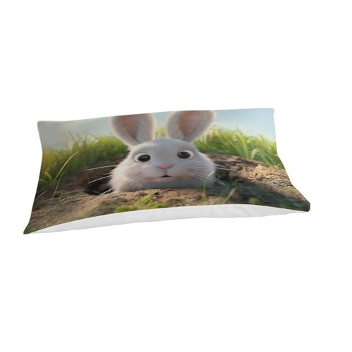 Housse de couette lapin 3D idée cadeau lit enfant microfibre douce 3 pièces