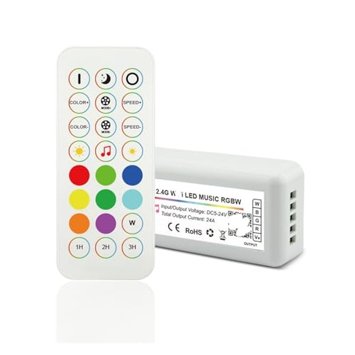 Tira de luz LED atenuador 5050 RGBW con controlador de tiras LED de voltaje amplio 5-24V