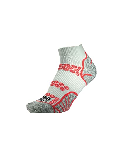1000 Mile Lite Anklet Repreve Double Layer Sock Silver/Red Xl