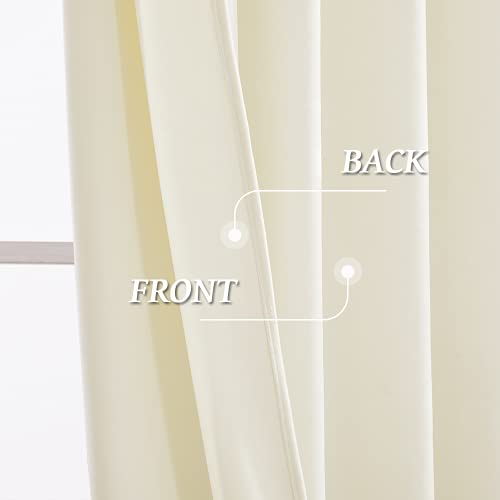 Image of RYB HOME Extra Long Velvet Curtains 102 inches for Sliding Patio Glass Door | Energy Saving, Theraml Privacy, UV Heat Blocking, for Living Room Bedroom Dining Room, Ivory, W52 x L102, 2 Panels