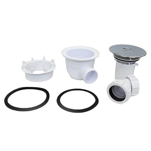 McAlpine ST90CP10 90 mm Shower Trap Chrome Plated Plastic - White