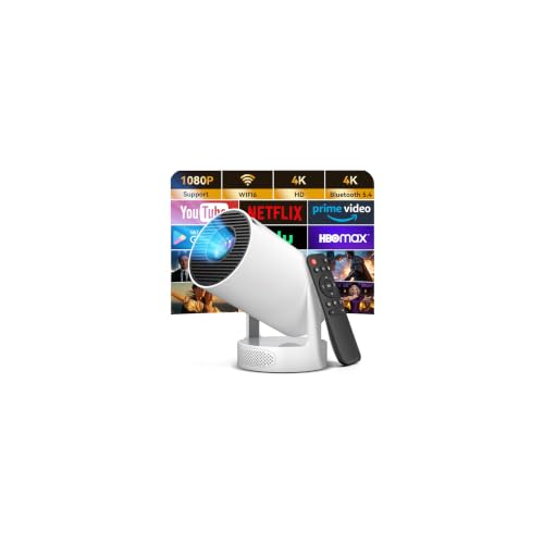 Image of Projector HD 1080P 4K Supported, 22000 Lumen 260 ANSI Bightness WIFI 6 & Bluetooth Home Theatre 200" 270° Rotatable Stand Projectors for Bedroom/Outdoor/Phone