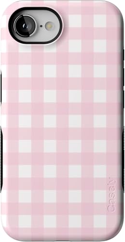Casely iPhone 16e Case | Pink Plaid | Sunday Best | Bold Protective Design | Compatible with MagSafe
