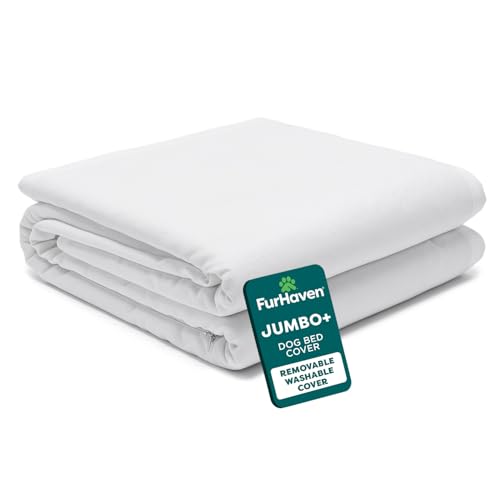 Furhaven Dog Bed Liner Water-Resistant Foam Mattress Protector Cover - White, Jumbo Plus