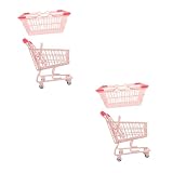 Mobestech 2 Juegos De Cesta De La Compra Mini Muebles para Casa De Muñecas Muebles para Niños Carrito De Compras para Niños Carrito para Niños Regalo De Cumpleaños Mini Carrito De Compras