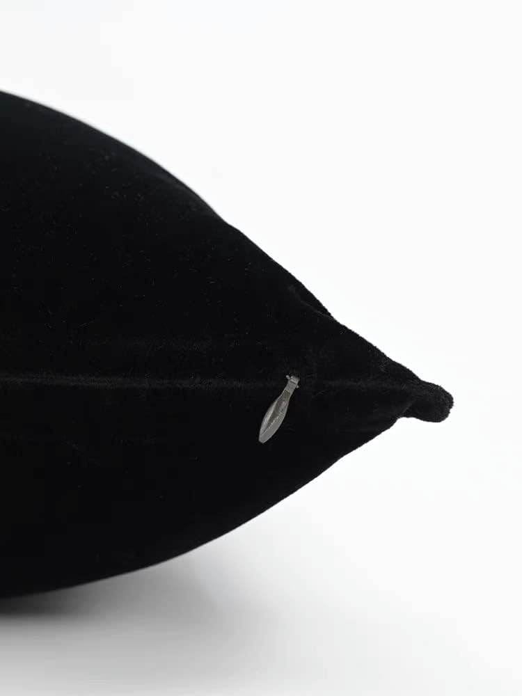 THE-TINOART Luxury 20x20 Inch Solid Black Velvet Throw Pillow Cover with Frame Design - Premium Decorative Pillow Cover for Sofa, Bed, Couch - Modern Contemporary Home Decor - Image 5